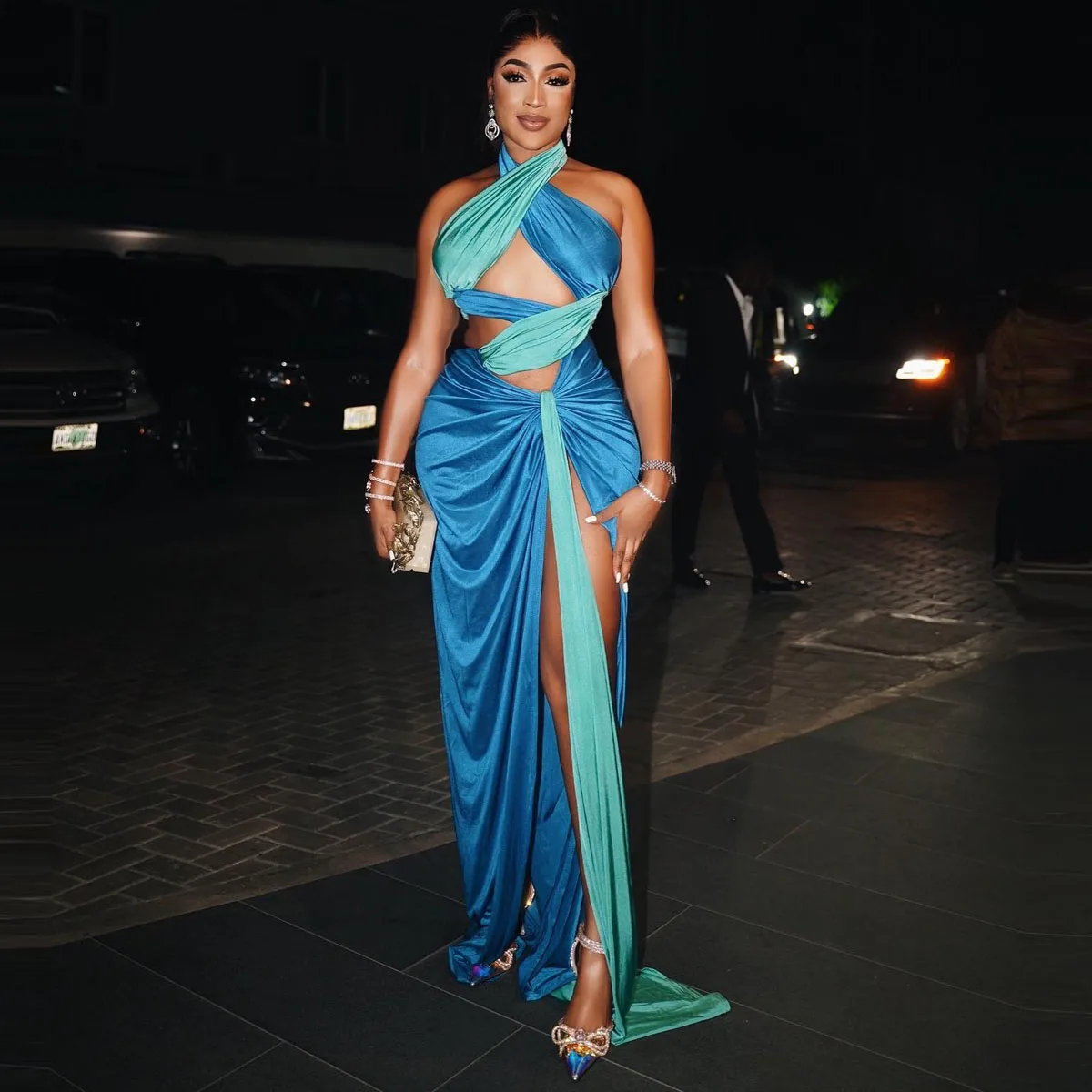 Sexy Mermaid Prom Dresses High Side Split Pleats Black Girls Party Gowns Special Occasioon Dress