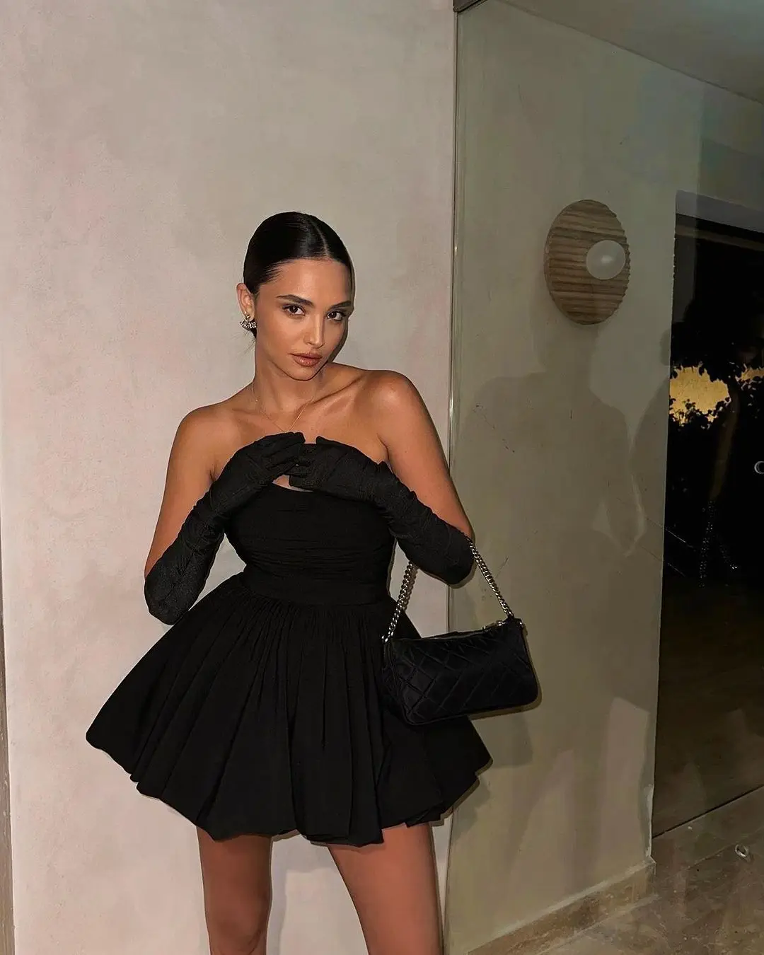 2024 New Sexy Nightclub Birthday Party Dress Sweet Tube Top Short Skirt Hepburn Style Pleated Black DressALine Skirt Women Dress