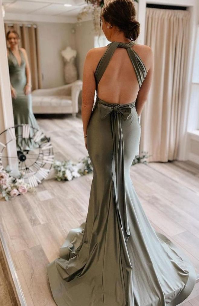 Open Back Sexy Long Prom Dresses,Winter Formal Dresses