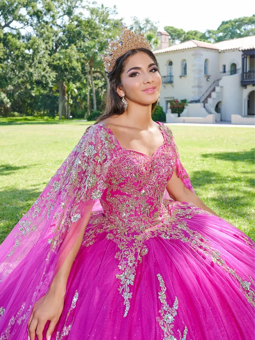 Pink Quinceanera Dresses 2024 Gold Lace Appliques Mexican Ball Gown Prom Party Dress Vestidos Butantes 15 anos