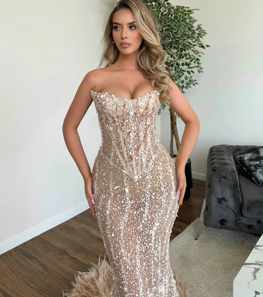 Sexy Sequin Evening Dress Elegant Women One Shoulder Sleeveless Asymmetrical Draped Party Prom Dresses Backless Short Gown