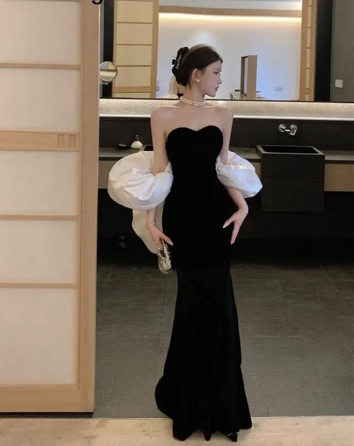 Sexy Backless Wedding Evening Party Dress Women Elegant Sleeveless Birthday Velvet Robe Spring Summer Lady Clothes Vestidos