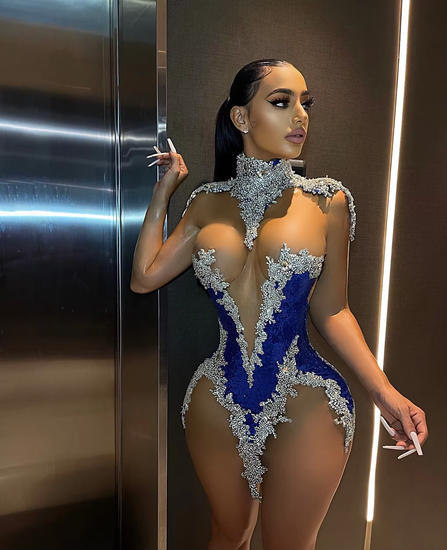 Blue Short African American Prom Dresses For Black Girls Beaded Sexy Birthday Party Homecoming Cocktail Dresses Customized