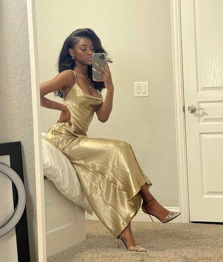 Gold Mermaid Sexy Prom Dress Long Evening Dresses Formal Gown