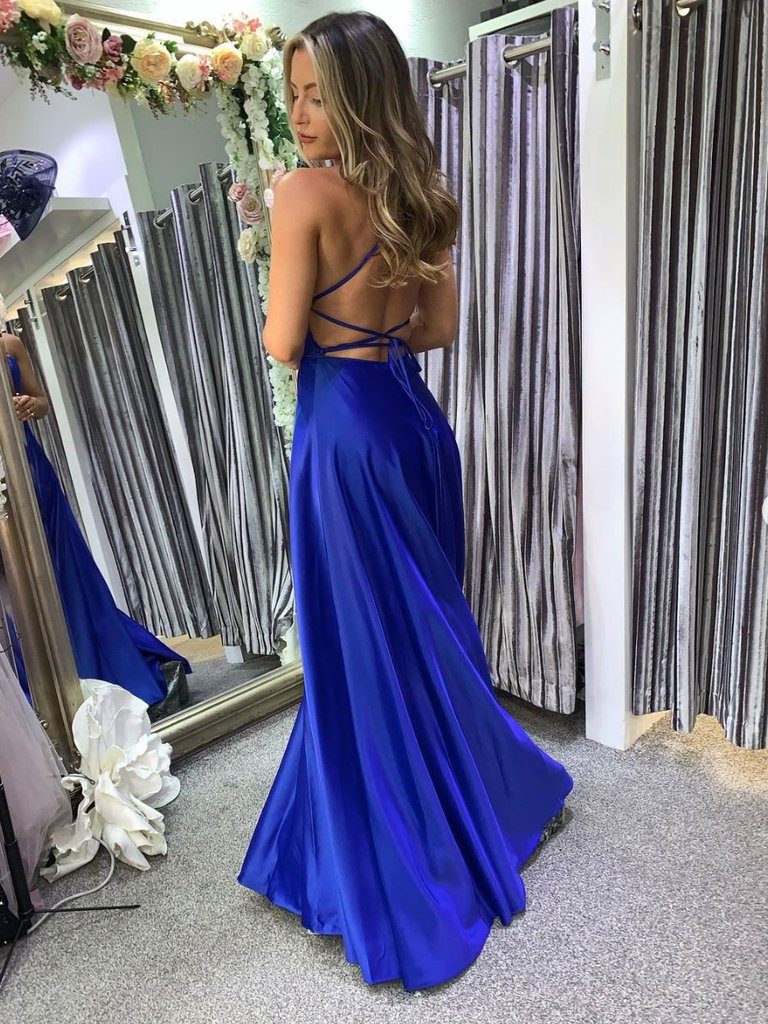 Simple Long Prom Dresses with Slit,Winter Formal Dresses