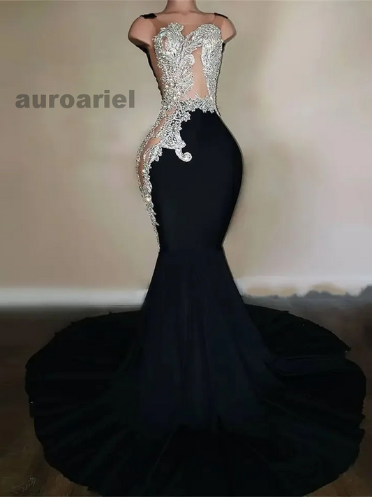 Black Mermaid Long Prom Dress