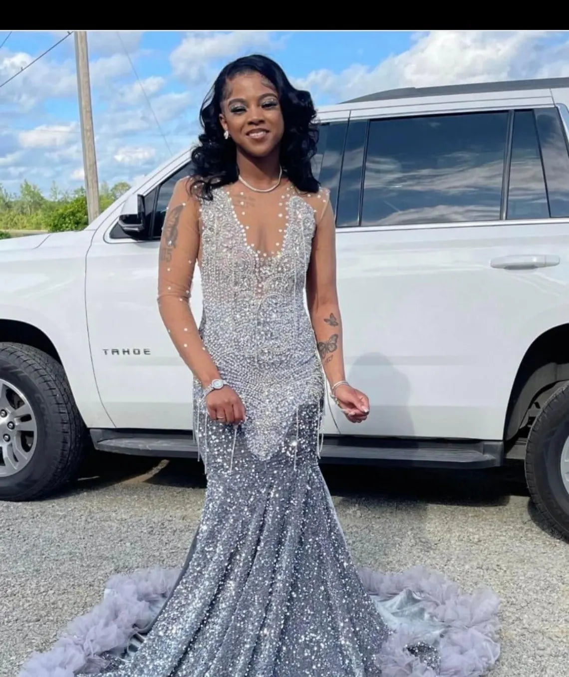 Long Fitted Prom Dresses, Homecoming Dress, Wedding Dress, Black Girl Dress, Reception Dress, Gift For Her, Mermaid Dress, Rhinestone Dress.