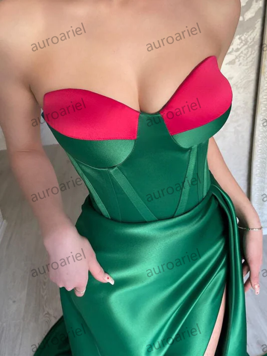 Stunning Green Sweetheart Sleeveless Mermaid Prom Dress with Split