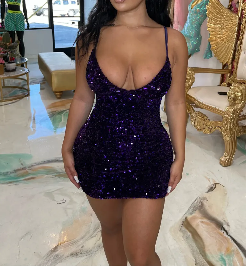 Sexy Halter Neck Prom Dresses For Woman Sequin Backless Little Party Gowns