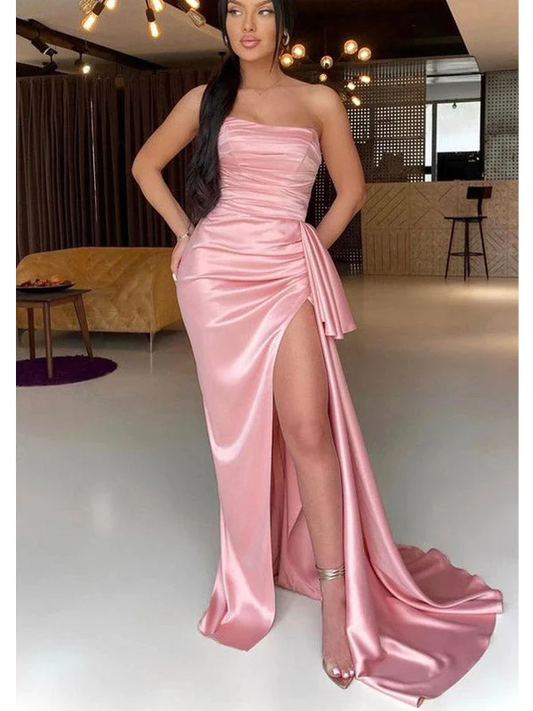 Pink Mermaid Sexy Unique Elegant Black Girls Slay Elegant Evening Modest Long Prom Dresses