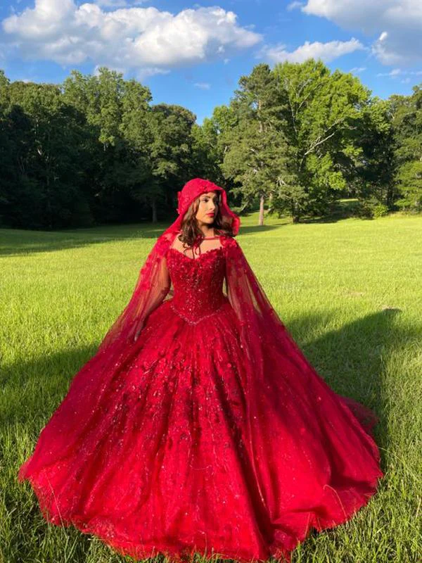 Elegant Long Prom Dresses Red Ball Dresses