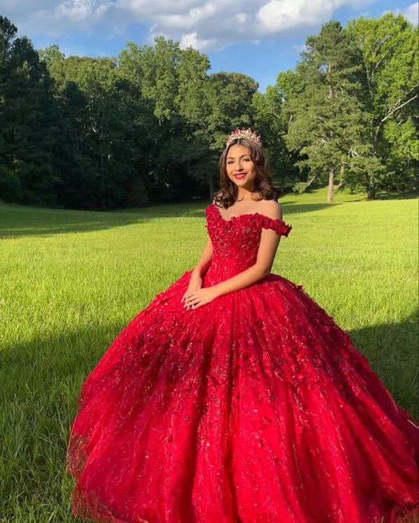 Elegant Long Prom Dresses Red Ball Dresses