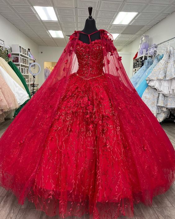 Elegant Long Prom Dresses Red Ball Dresses